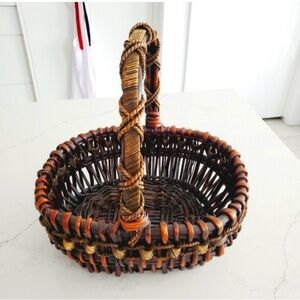 Handcrafted Brown Wicker Basket